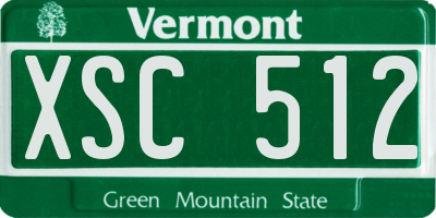VT license plate XSC512