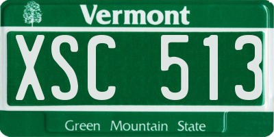 VT license plate XSC513