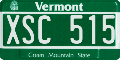 VT license plate XSC515