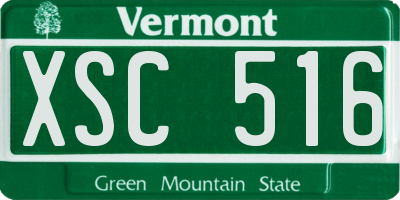 VT license plate XSC516