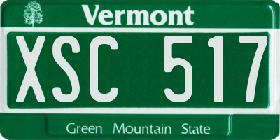 VT license plate XSC517