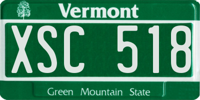 VT license plate XSC518