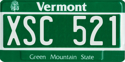 VT license plate XSC521