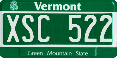 VT license plate XSC522
