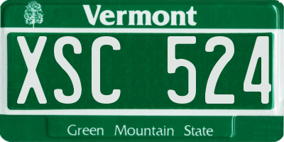 VT license plate XSC524