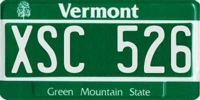 VT license plate XSC526