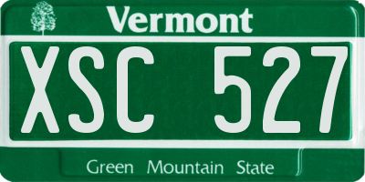 VT license plate XSC527