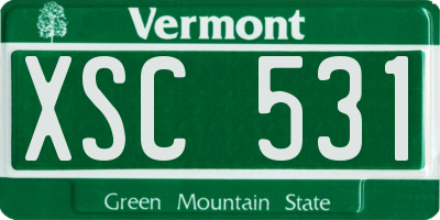 VT license plate XSC531