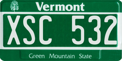 VT license plate XSC532