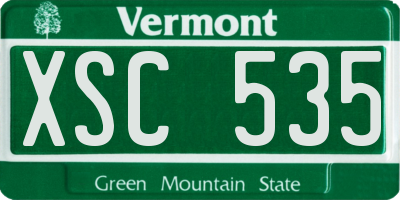 VT license plate XSC535