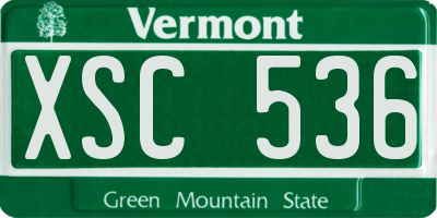 VT license plate XSC536
