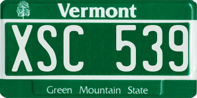 VT license plate XSC539