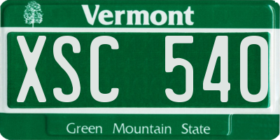 VT license plate XSC540