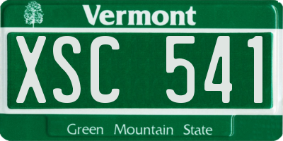 VT license plate XSC541