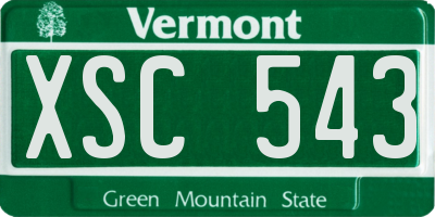 VT license plate XSC543