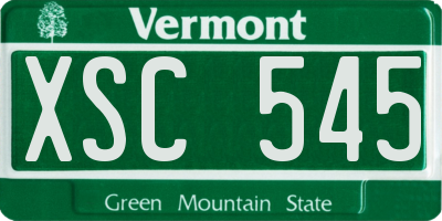 VT license plate XSC545