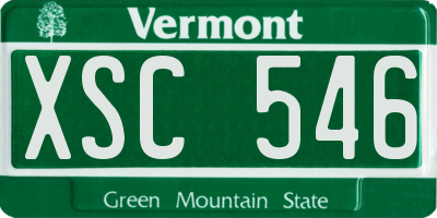 VT license plate XSC546