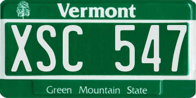 VT license plate XSC547