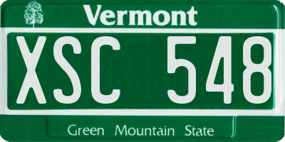 VT license plate XSC548