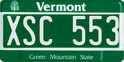 VT license plate XSC553