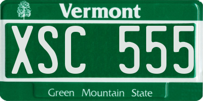 VT license plate XSC555