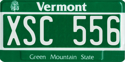 VT license plate XSC556