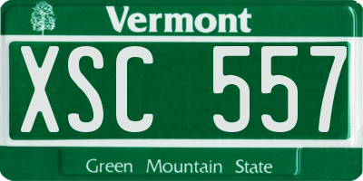 VT license plate XSC557