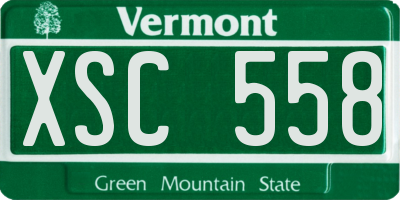 VT license plate XSC558