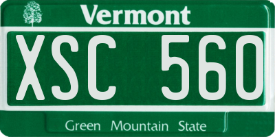 VT license plate XSC560