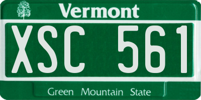 VT license plate XSC561