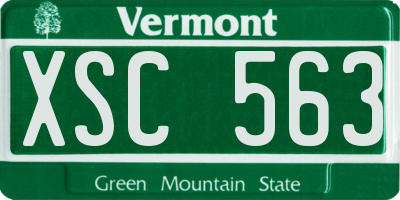 VT license plate XSC563