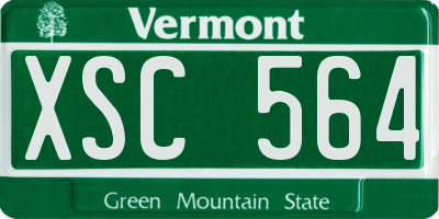 VT license plate XSC564