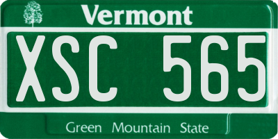 VT license plate XSC565