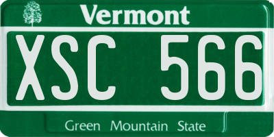 VT license plate XSC566