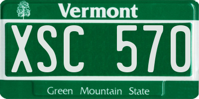VT license plate XSC570