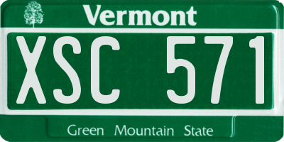 VT license plate XSC571