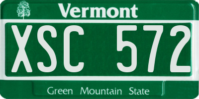 VT license plate XSC572