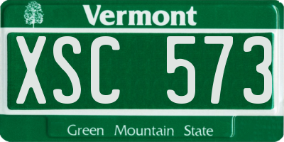 VT license plate XSC573