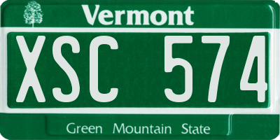VT license plate XSC574
