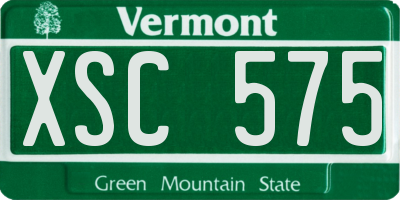 VT license plate XSC575
