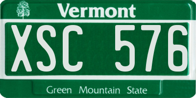 VT license plate XSC576
