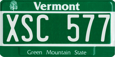 VT license plate XSC577