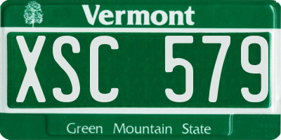 VT license plate XSC579