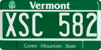 VT license plate XSC582