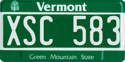 VT license plate XSC583