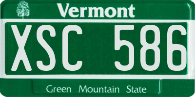 VT license plate XSC586