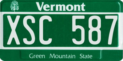 VT license plate XSC587