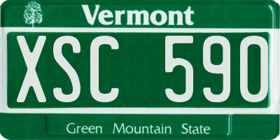 VT license plate XSC590