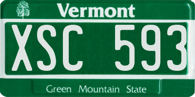 VT license plate XSC593