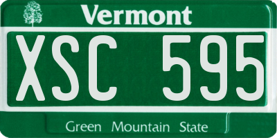 VT license plate XSC595